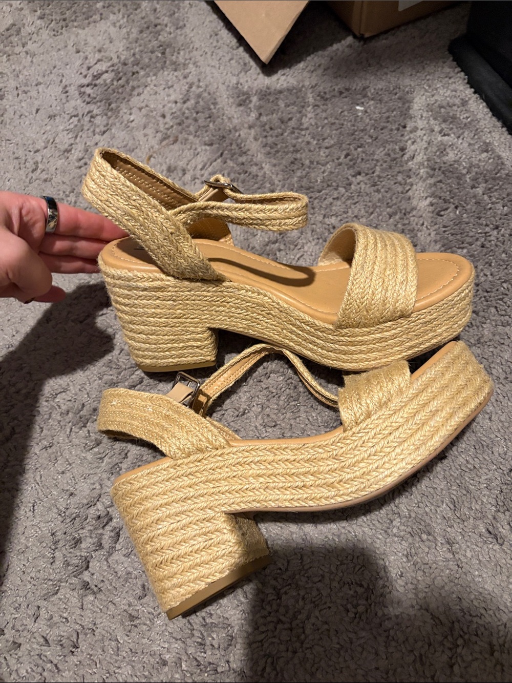 Soda Natural Braided Platform Espadrille Sandals
